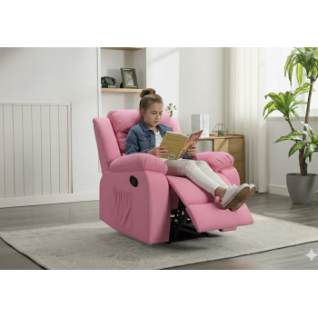 Stable Wooden Frame Kid Recliner Chair with Slow-Recovery Sponge