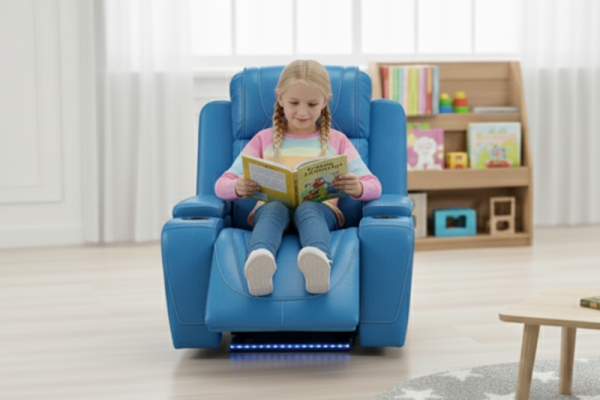 Breathable Air Leather Kid Recliner with Durable Sponge  for Living Room