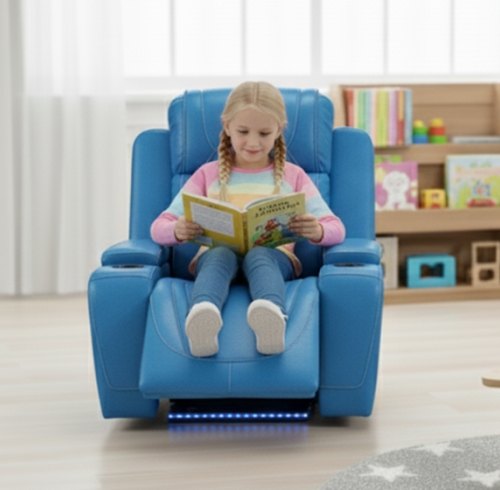 Durable Sponge  Breathable Air Leather Kid Recliner for Living Room