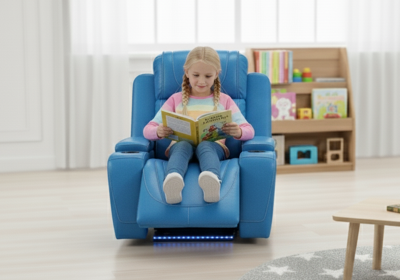 Durable Sponge  Breathable Air Leather Kid Recliner for Living Room