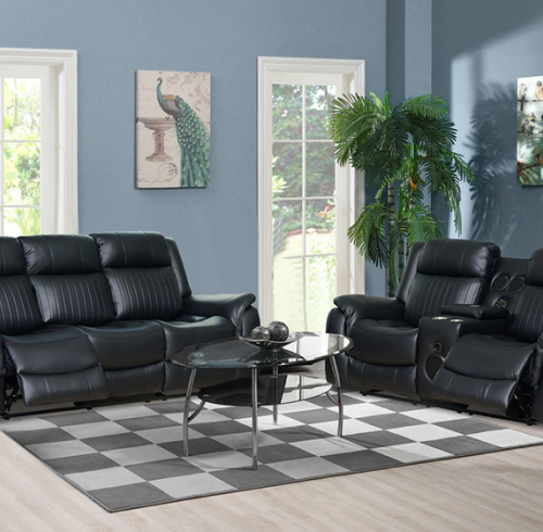 Manual Reclining Sectional with Integrated Bluetooth Speaker