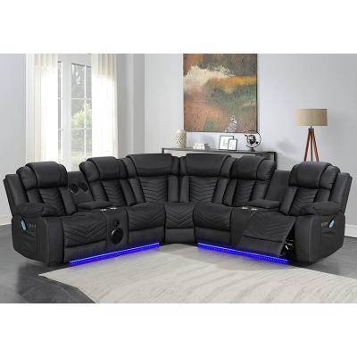 Sectional Recliner Sofa with Bluetooth speakers and Massage and Heating