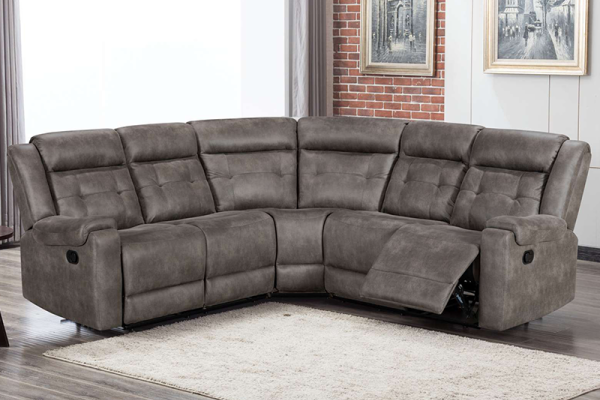 Air Leather Recliner Sofa Sectional with Supportive Sponge