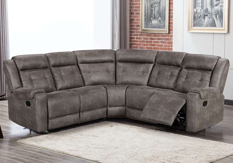 Air Leather Recliner Sofa Sectional with Supportive Sponge