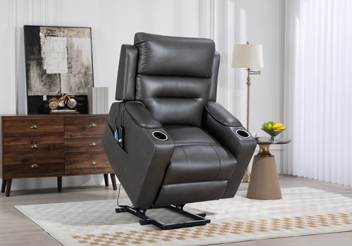 Electric Lift Chair with 8-point Massage Function and Storage Armrests