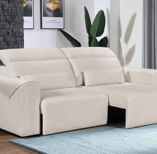 A Power Recliner Sofa with an adjustable headrest and lumbar support