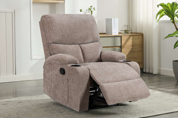 Comfortable Manual Recliner with Cup Holder