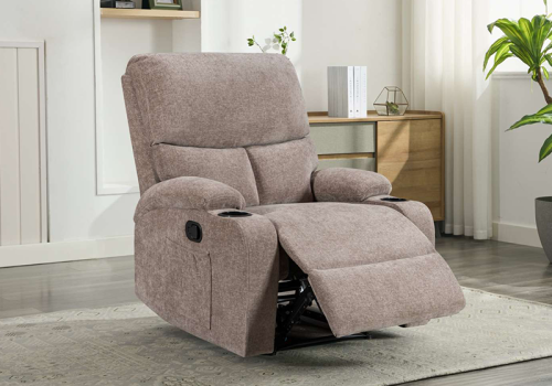 Comfortable Manual Recliner with Cup Holder