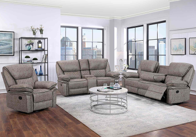 Comfortable manual recliner sofa set with Bluetooth speakers