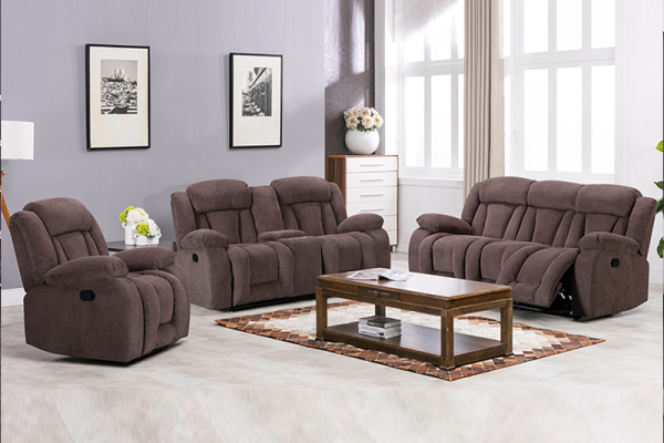 Sectional Recliner Sofa Set with Bluetooth and Cup holder for Living Room