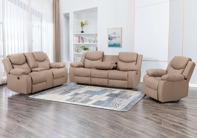 Electric 3-Seater Recliner Sofa with Backlit Switches and USB Ports