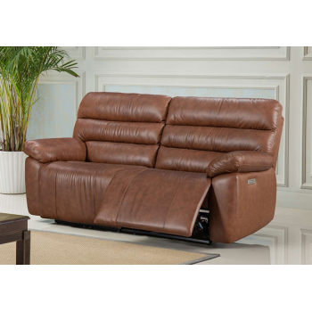 Electric Genuine Leather 2-Seater Sofa with USB and Type-C Charging Ports