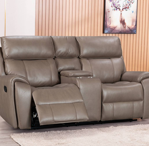 Two Seater Recliner Sofa With Storage and Cup Holder For Small Living Room