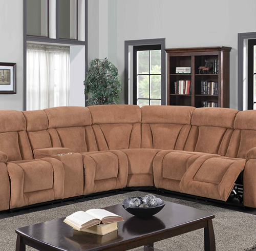 Manual Sectional Recliner Sofa Set with Cup holders for Living Room Furniture