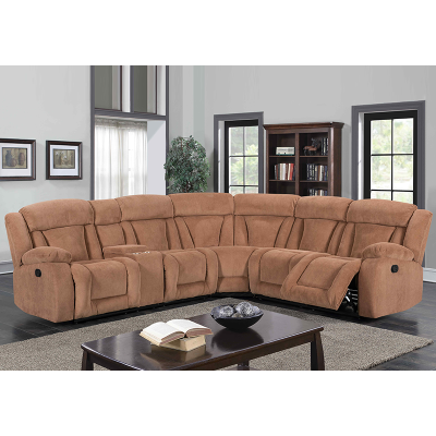 Manual Sectional Recliner Sofa Set with Cup holders for Living Room