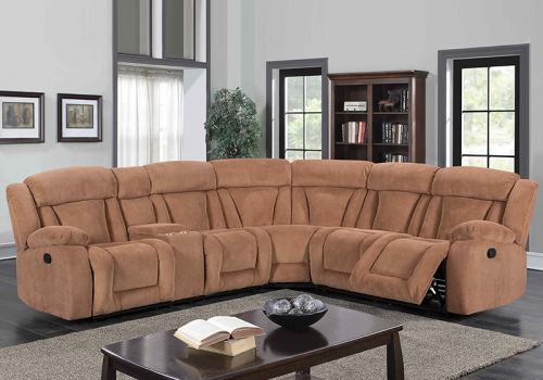 Manual Sectional Recliner Sofa Set with Cup holders for Living Room