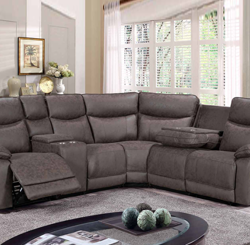 Manual  Recliner Sectional Sofa with Wireless charging and Missage and Heating