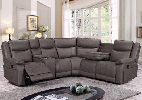 Manual  Recliner Sectional Sofa with Wireless charging and Missage and Heating