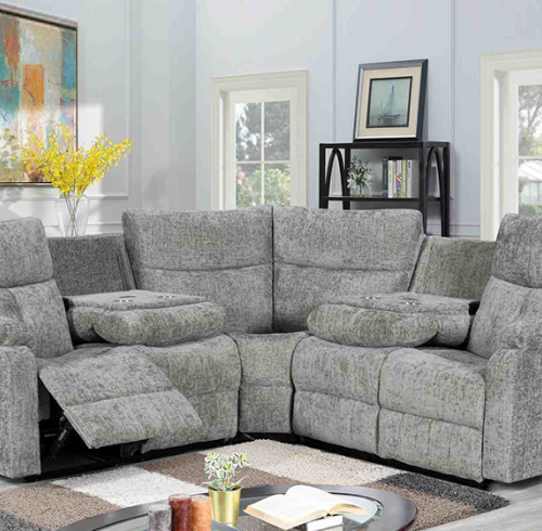 Sectional Recliner Sofa with Wireless charging for living room furniture