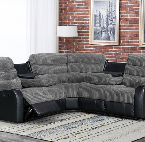 Comfortable Manual Recliner Sofa Set for Two Colors With Drop Down Table for Living Room Furniture