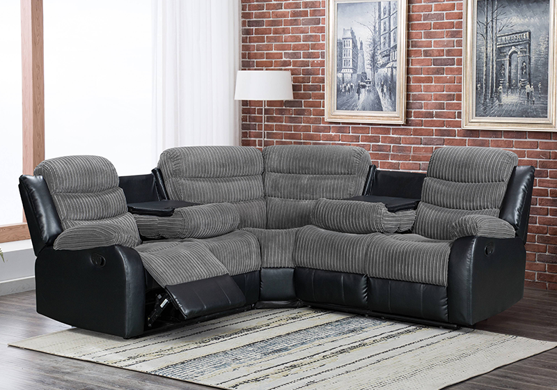 Comfortable Manual Recliner Sofa Set  With Drop Down Table for Living Room