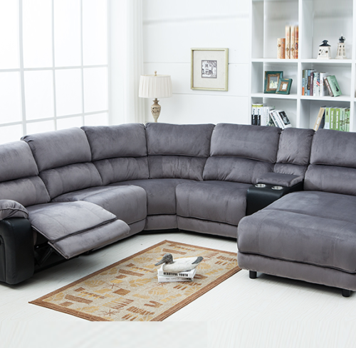 Manual Sectional Recliner Sofa Set with Cup holders Chaise for Living Room Furniture