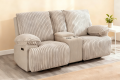 Two Seater Recliner Sofa With Storage and Cup Holder For Small Living Room