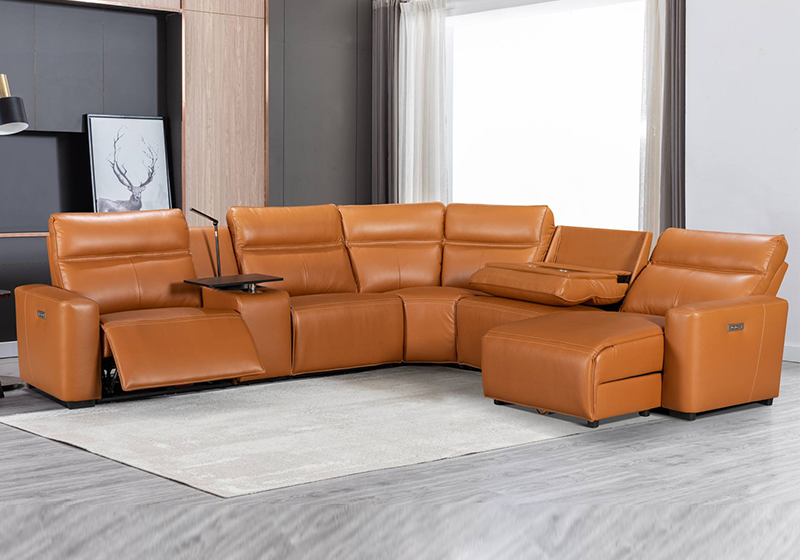 Spacious and Comfortable Recliner  Sectional with Storage Chaise