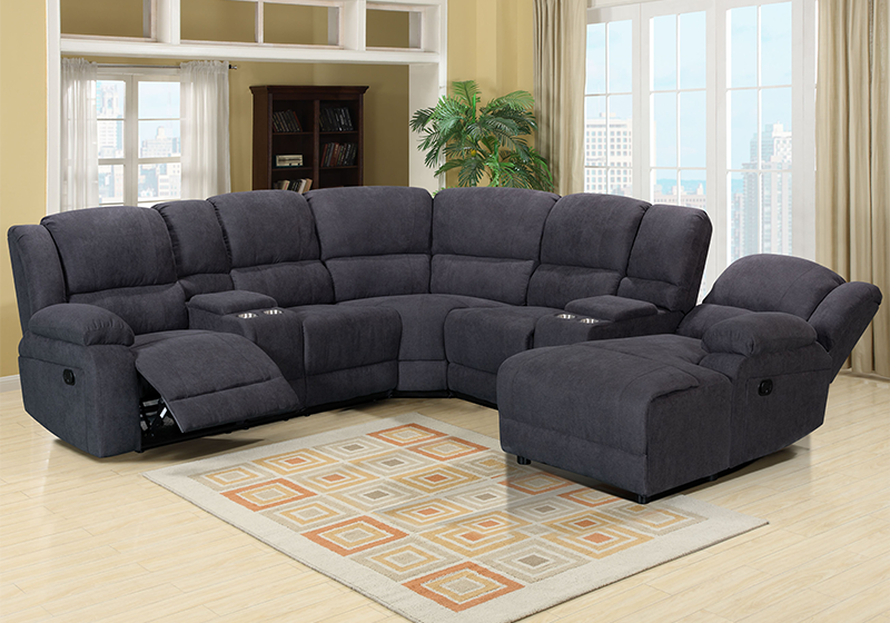 Comfortable Recliner Sofa Set With Cup Holder  and Reading Light for Living Room