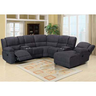 Comfortable Recliner Sofa Set With Cup Holder  and Reading Light for Living Room