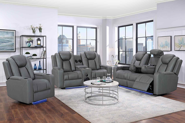 Comfortable Recliner Sofa Set With Bluetooth System and Drop down table