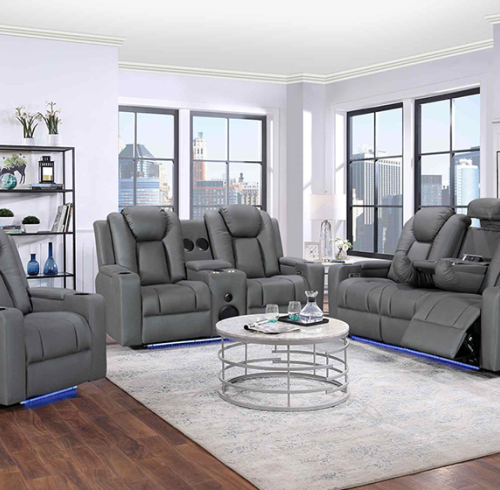 Comfortable Recliner Sofa Set With Bluetooth System and Drop down table