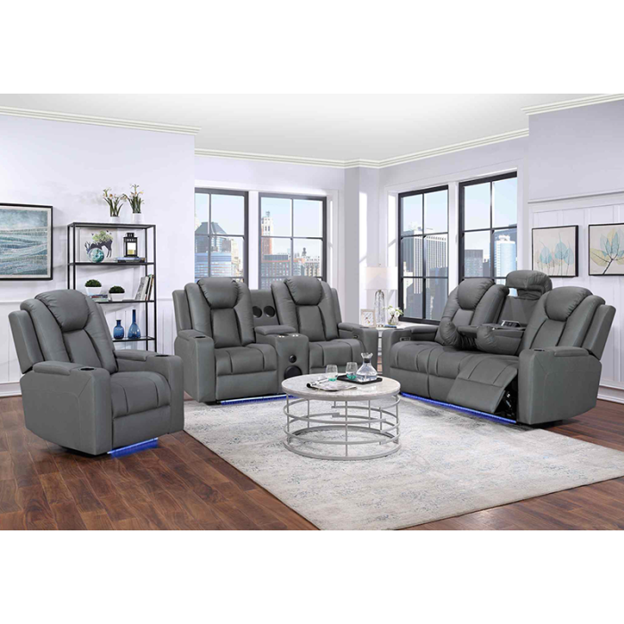 Comfortable Recliner Sofa Set With Bluetooth System and Drop down table