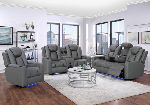 Comfortable Recliner Sofa Set With Bluetooth System and Drop down table