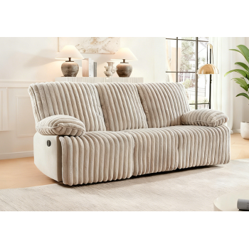 Three Seater Recliner Sofa Set,Crodury Fabric Recliner with Bluetooth Audio & USB Port