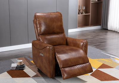 Glider Swivel Recliner With USB Port Breathable PU Leather