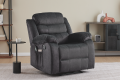 Swivel Rocker Recliner Chair - Compact Fabric 360° Glider for Small Spaces