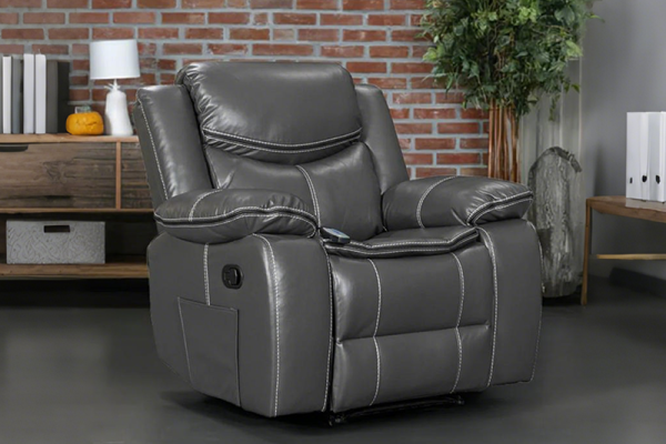 Air Leather Manual Motion Recliner Chair for Sale With Massage and Heating