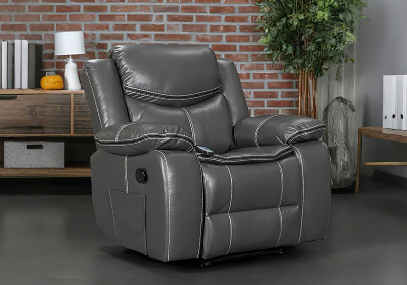 Air Leather Manual Motion Recliner Chair for Sale With Massage and Heating