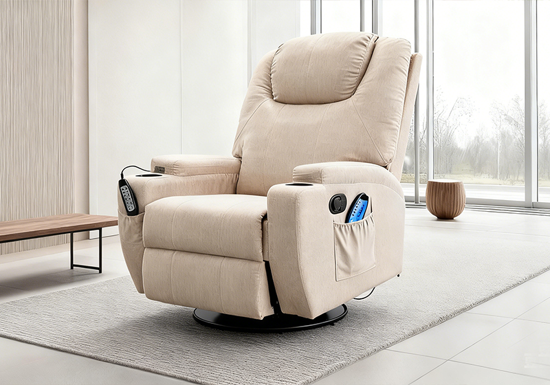 Swivel Rocker Recliner for Living Room with Massage