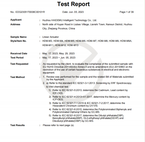 RoHS Test Report
