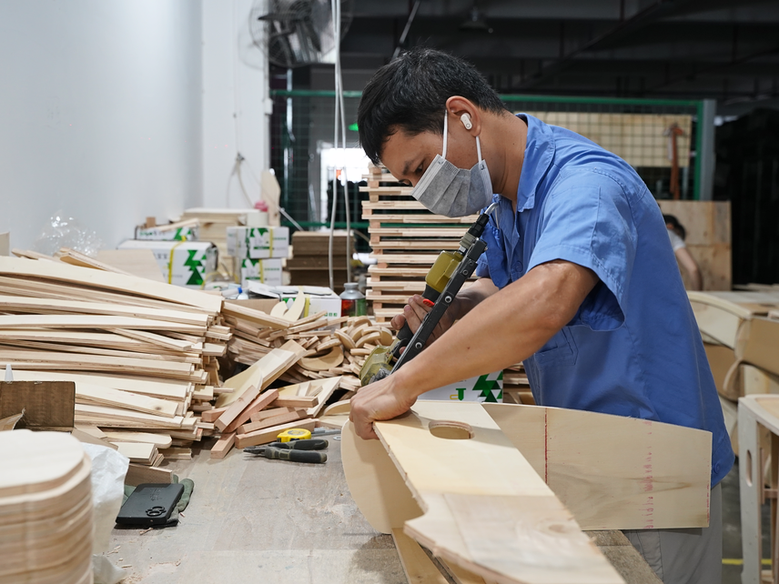 Wood frame assembly