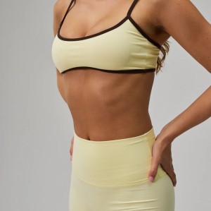 Custom Contrast Trim Sports Bras Soft Fabric Yoga Set for Women – Wholesale Manufacturer in China, Perfect for Fitness and Activewear Brands