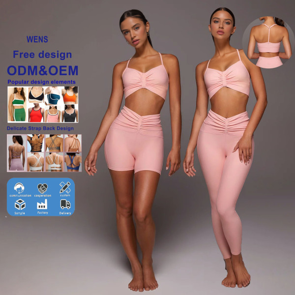 Custom Buttery Soft Naked Feel Yoga Leggings Custom Logo for Gym & Casual Wear Recycled Fabric Eco-Friendly Yoga Set