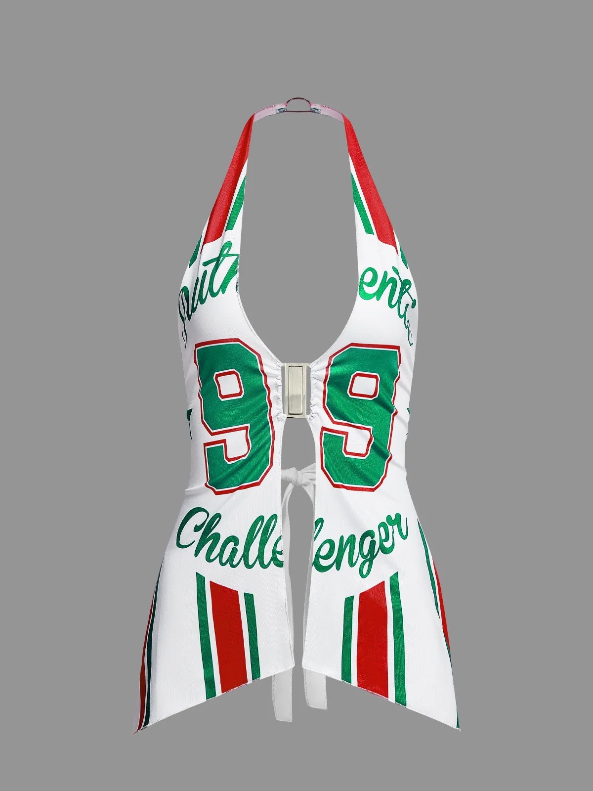 Strappy Print Football Jersey