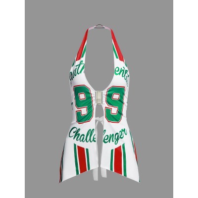 Custom American Sexy Spaghetti Strappy Print Football Jersey T Shirts Personalized Sublimated Club Maillot De Football for Summer