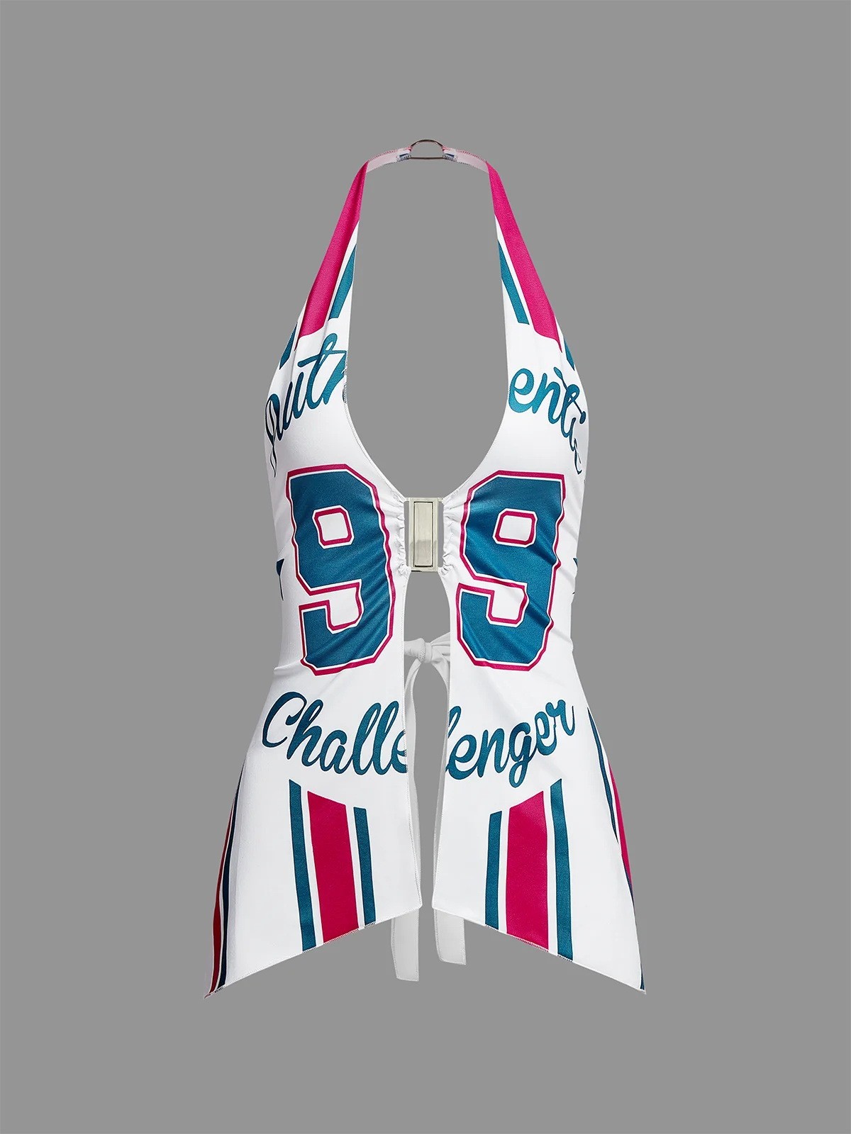 Strappy Print Football Jersey