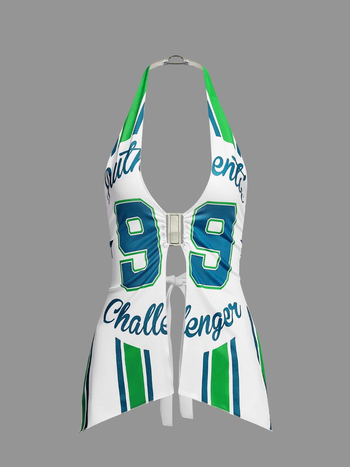 Strappy Print Football Jersey