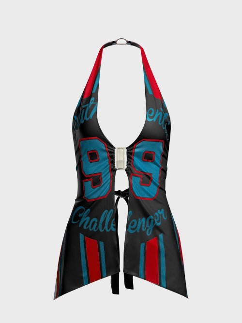 Custom American Sexy Spaghetti Strappy Print Football Jersey T Shirts Personalized Sublimated Club Maillot De Football for Summer