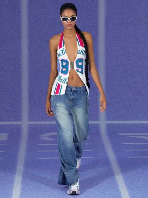 Custom American Sexy Spaghetti Strappy Print Football Jersey T Shirts Personalized Sublimated Club Maillot De Football for Summer